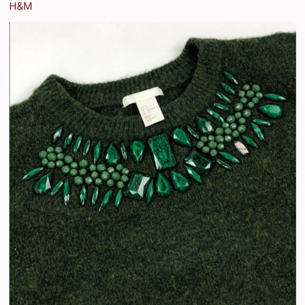 H&M Jeweled Crewneck Sweater